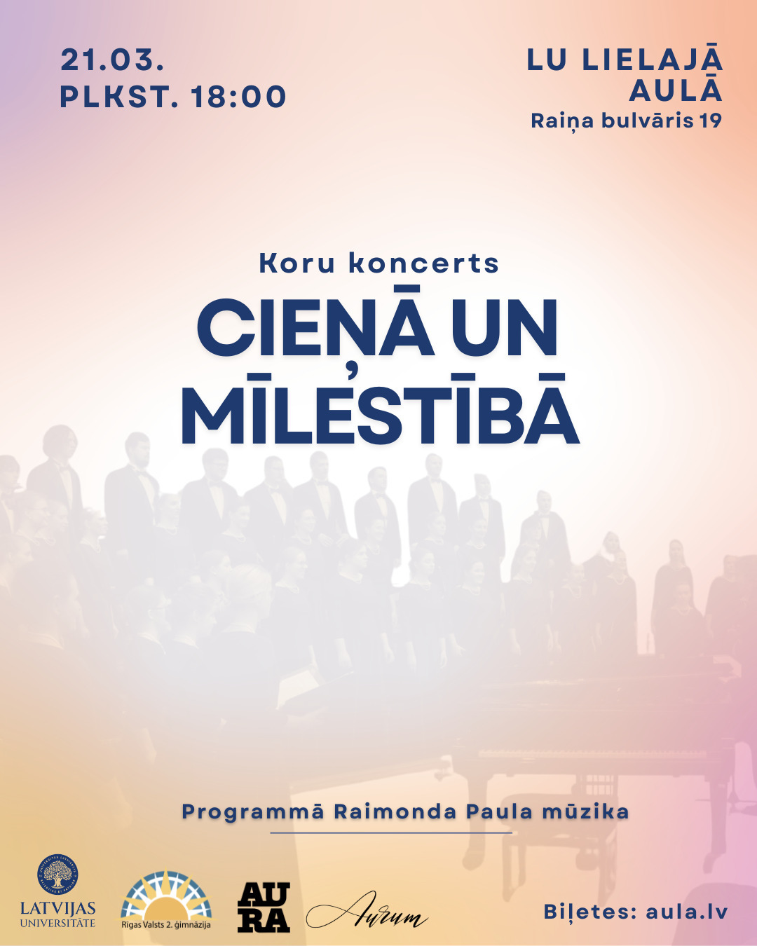 Koru koncerts “Cieņā un mīlestībā” Latvijas Universitātes Lielajā aulā